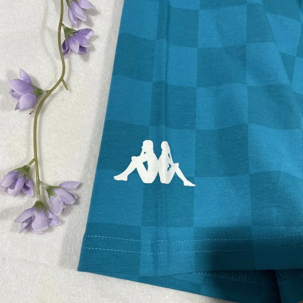 NEW Kappa‎ [ Small ] Checkerboard EMIAZA biker shorts in Sea Green